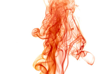 Red smoke on white background