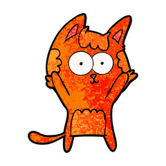 happy cartoon cat