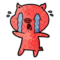 crying pig cartoon