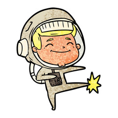 happy cartoon astronaut