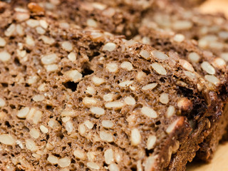 Fresh brown bread close up