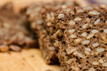 Fresh brown bread close up