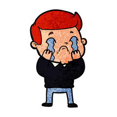 cartoon man crying