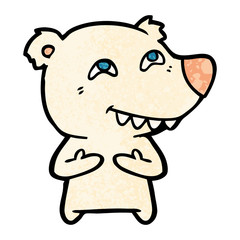 cartoon polar bear showing teeth