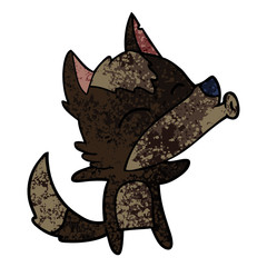 cartoon howling wolf