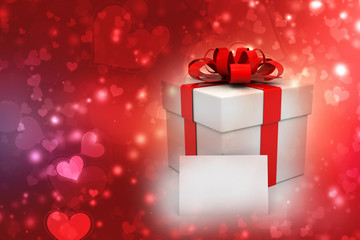 Christmas and New Year's Day , Valentines day, red gift box with blank space. 3d rendering