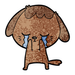 cute puppy crying cartoon
