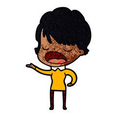cartoon woman talking