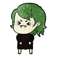 annoyed cartoon vampire girl