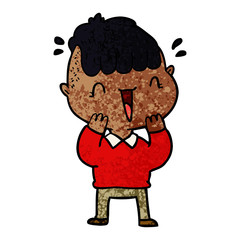 cartoon happy boy surprised