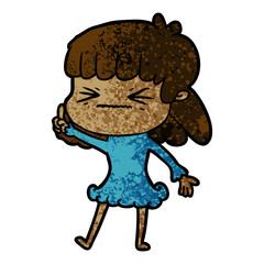 cartoon angry girl