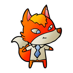 office worker fox cartoon character