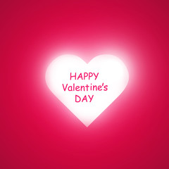 Happy Valentines Day greeting card. I Love You. 14 February. Holiday background with hearts with arrow, light, stars on pink backgraund. Vector Illustration