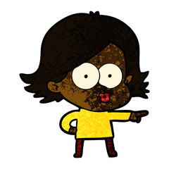 cartoon girl pouting