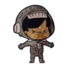 cartoon astronaut woman