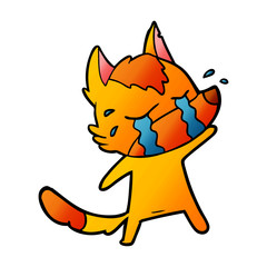 sad little fox cartoon character