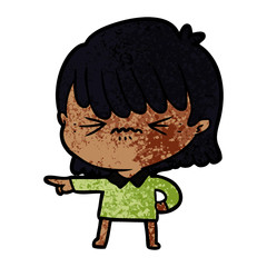 Obraz premium annoyed cartoon girl making accusation