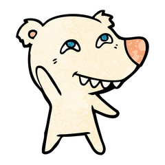 cartoon polar bear waving