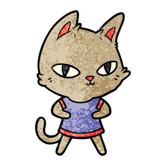 cartoon cat staring