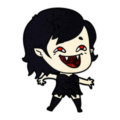 cartoon laughing vampire girl