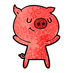 happy cartoon pig