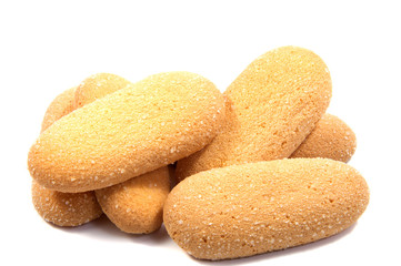 Shortbread biscuits on a white background . .