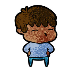 cartoon curious boy