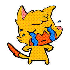 sad little fox cartoon character