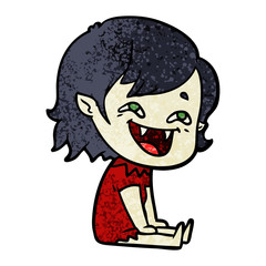 cartoon laughing vampire girl