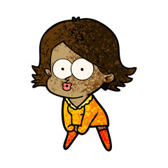 cartoon girl pouting