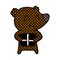 bear cartoon character with present
