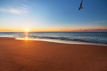 Beautiful tropical sunrise on the beach.