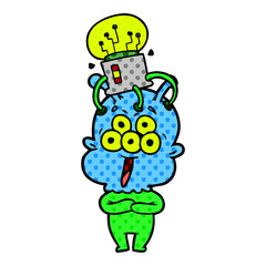 happy cartoon alien