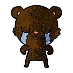 crying cartoon bear