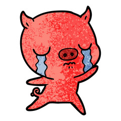 cartoon pig crying
