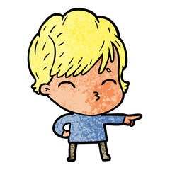 cartoon woman thinking