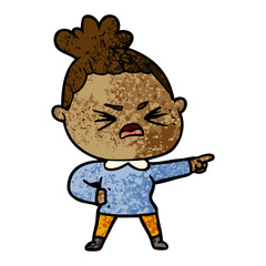 cartoon angry woman