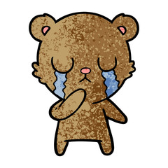 Obraz na płótnie Canvas crying bear cartoon character