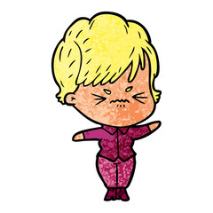 cartoon frustrated woman