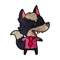 cartoon office wolf laughing