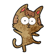 happy cartoon cat dancing