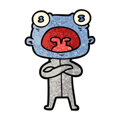 cartoon weird alien communicating