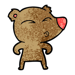 cartoon whistling bear