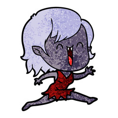 cute cartoon happy vampire girl