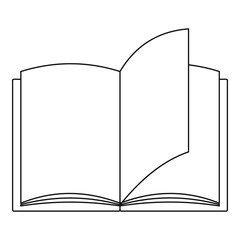 Paper book icon. Outline illustration of paper book vector icon for web