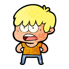 worried cartoon boy