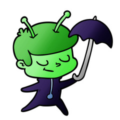 friendly cartoon spaceman dancing