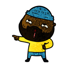 cartoon happy bearded man