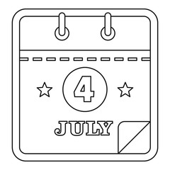 July calendar icon. Outline illustration of july calendar vector icon for web