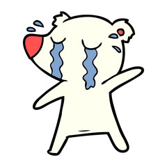 Obraz premium sad little polar bear cartoon